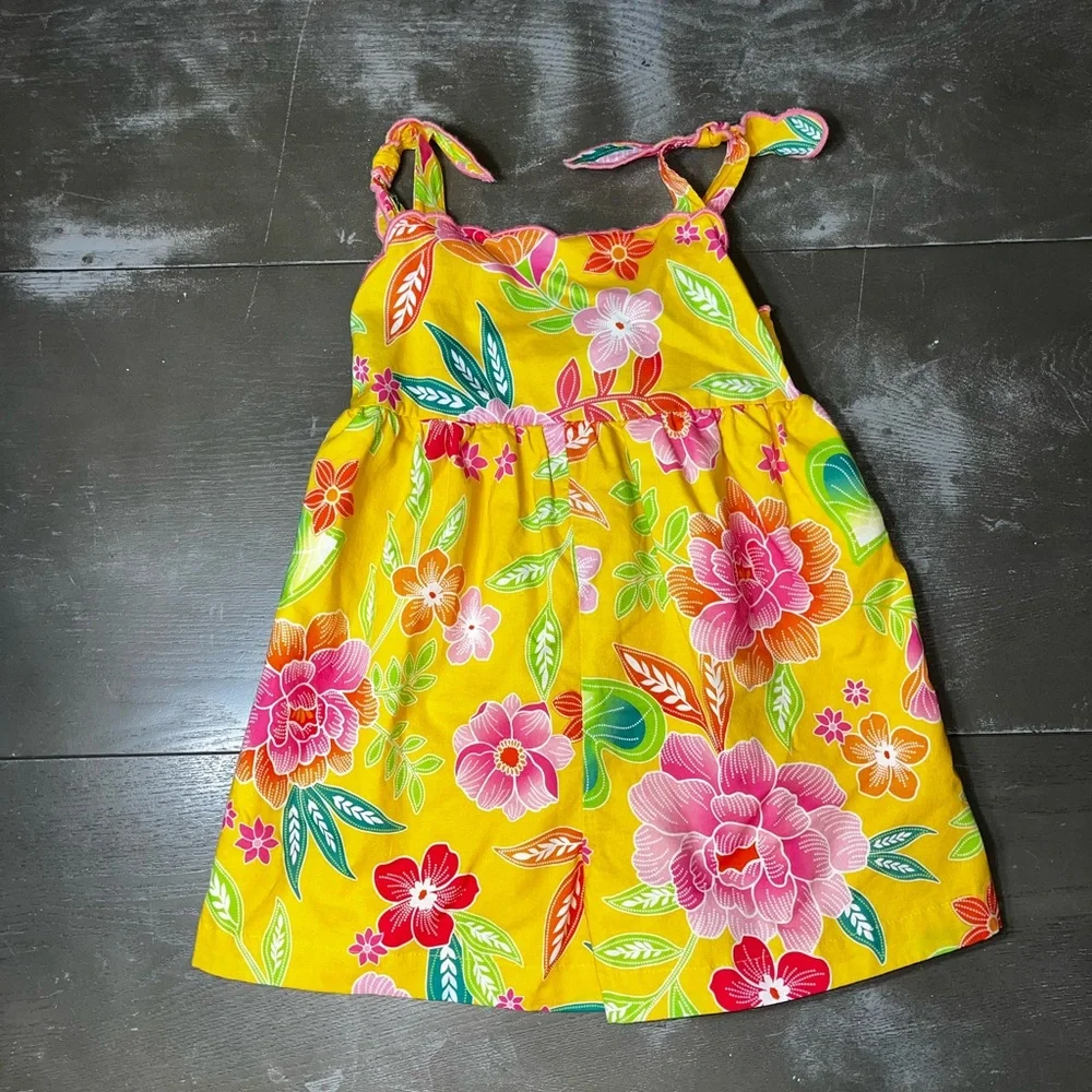 Peek Girls Yellow Floral Romper NWT 4-5